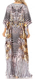 Vestido caftán largo con escote en V y diseño fluido Anahi de Sakkas con diamantes de imitación
