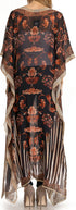 Vestido caftán largo con diseño estampado Wilder de Sakkas y cristales transparentes.
