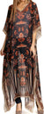 Vestido caftán largo con diseño estampado Wilder de Sakkas y cristales transparentes.