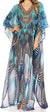 Vestido caftán largo con diseño estampado Wilder de Sakkas y cristales transparentes.
