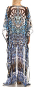 Vestido caftán largo con diseño estampado Wilder de Sakkas y cristales transparentes.