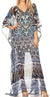 Vestido caftán largo con diseño estampado Wilder de Sakkas y cristales transparentes.