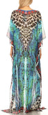 Vestido caftán largo con diseño estampado Wilder de Sakkas y cristales transparentes.