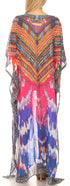 Vestido caftán largo con diseño estampado Wilder de Sakkas y cristales transparentes.
