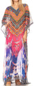 Vestido caftán largo con diseño estampado Wilder de Sakkas y cristales transparentes.