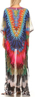 Vestido caftán largo con diseño estampado Wilder de Sakkas y cristales transparentes.