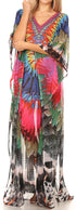 Vestido caftán largo con diseño estampado Wilder de Sakkas y cristales transparentes.