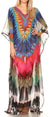 Vestido caftán largo con diseño estampado Wilder de Sakkas y cristales transparentes.