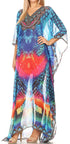 Vestido caftán largo con diseño estampado Wilder de Sakkas y cristales transparentes.