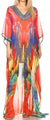 Vestido caftán largo con diseño estampado Wilder de Sakkas y cristales transparentes.