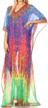 Vestido caftán largo con diseño estampado Wilder de Sakkas y cristales transparentes.