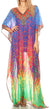 Vestido caftán largo con diseño estampado Wilder de Sakkas y cristales transparentes.
