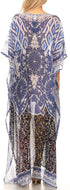 Vestido caftán largo con diseño estampado Wilder de Sakkas y cristales transparentes.