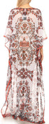 Vestido caftán largo con diseño estampado Wilder de Sakkas y cristales transparentes.