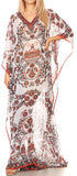 Vestido caftán largo con diseño estampado Wilder de Sakkas y cristales transparentes.