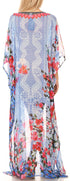 Vestido caftán largo con diseño estampado Wilder de Sakkas y cristales transparentes.