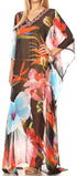 Vestido caftán largo con diseño estampado Wilder de Sakkas y cristales transparentes.