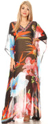 Vestido caftán largo con diseño estampado Wilder de Sakkas y cristales transparentes.