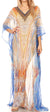 Vestido caftán largo con diseño estampado Wilder de Sakkas y cristales transparentes.