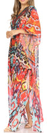 Vestido caftán largo con diseño estampado Wilder de Sakkas y cristales transparentes.
