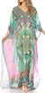 Vestido caftán largo con diseño estampado Wilder de Sakkas y cristales transparentes.