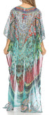 Vestido caftán largo con diseño estampado Wilder de Sakkas y cristales transparentes.