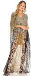 Vestido caftán largo con diseño estampado Wilder de Sakkas y cristales transparentes.