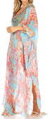 Vestido caftán largo con diseño estampado Wilder de Sakkas y cristales transparentes.