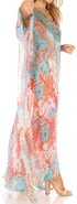 Vestido caftán largo con diseño estampado Wilder de Sakkas y cristales transparentes.