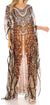 Vestido caftán largo con diseño estampado Wilder de Sakkas y cristales transparentes.
