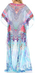 Vestido caftán largo con diseño estampado Wilder de Sakkas y cristales transparentes.