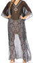 Vestido caftán largo con diseño estampado Wilder de Sakkas y cristales transparentes.