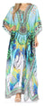 Vestido caftán largo Sakkas Georgettina con escote en V y cristales fluidos