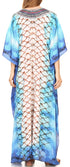 Vestido caftán largo Sakkas Georgettina con escote en V y cristales fluidos