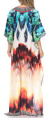 Vestido caftán largo Sakkas Georgettina con escote en V y cristales fluidos