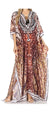 Vestido caftán largo Sakkas Georgettina con escote en V y cristales fluidos