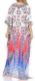 Vestido caftán largo Sakkas Georgettina con escote en V y cristales fluidos