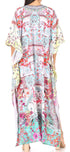 Vestido caftán largo Sakkas Georgettina con escote en V y cristales fluidos