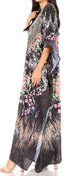 Vestido caftán largo Sakkas Georgettina con escote en V y cristales fluidos
