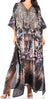 Vestido caftán largo Sakkas Georgettina con escote en V y cristales fluidos
