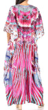 Vestido caftán largo Sakkas Georgettina con escote en V y cristales fluidos