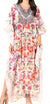 Vestido caftán largo Sakkas Georgettina con escote en V y cristales fluidos