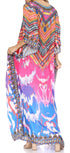 Vestido caftán largo Sakkas Georgettina con escote en V y cristales fluidos