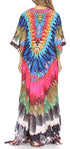 Vestido caftán largo Sakkas Georgettina con escote en V y cristales fluidos