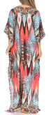 Vestido caftán largo Sakkas Georgettina con escote en V y cristales fluidos