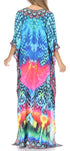 Vestido caftán largo Sakkas Georgettina con escote en V y cristales fluidos
