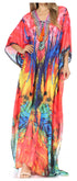 Vestido caftán largo Sakkas Georgettina con escote en V y cristales fluidos
