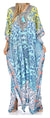 Vestido caftán largo Sakkas Georgettina con escote en V y cristales fluidos