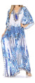 Vestido caftán largo Sakkas Georgettina con escote en V y cristales fluidos