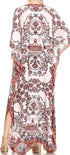 Vestido caftán largo Sakkas Georgettina con escote en V y cristales fluidos